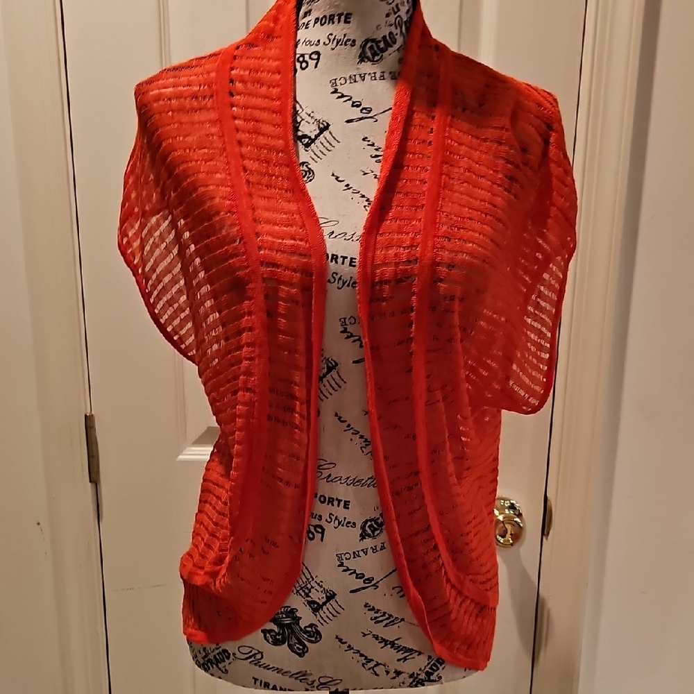 Lucky Brand Red Ribbed Knit Cardigan